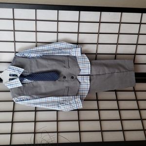Nautical 4T grey boys 4 piece vest set